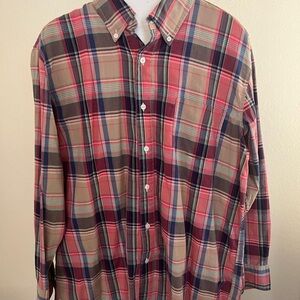 Castaway Nantucket Red and Tan Plaid Casual Shirt Chase Shirt sku021